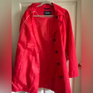 Lands’ End Crimson Dawn Harbour Cottage Trench Coat‎ Sz L Minimalist Boho-Chic thumbnail 14