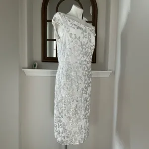 Eliza J. IVORY Off-the-Shoulder Dress Sequined Size 16, New w/Tag Retail $168 thumbnail 2