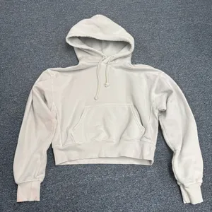 Aritzia TNA Sweatfleece Cozy Fleece Boyfriend Fit Crop Hoodie Baby Blue XS thumbnail 1