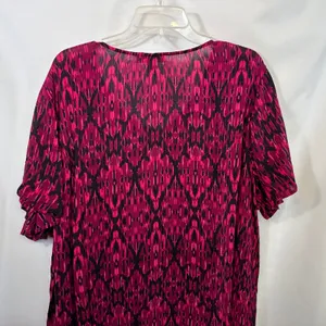 Woman Within Plus Size 22/24W‎ Maxi Dress 1X Petite Pink Black Ikat Coastal 602 thumbnail 7
