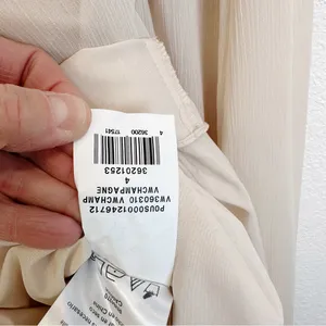White by Vera Wang Cream Chiffon V Neck Cross Back Full Length Gown Size 4 thumbnail 10