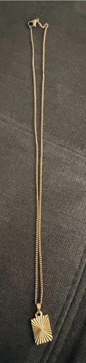 Gold Sunray Pendant Necklace thumbnail 1
