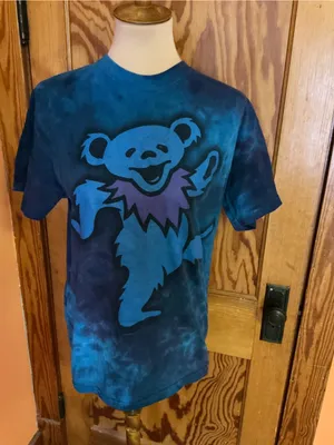 Liquid Blue Grateful Dead Dancing Bear Blue Tie Dye T Shirt Medium thumbnail 6