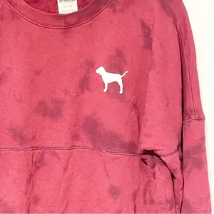 Pink Victoria Secret Women Size XS Sweatshirt Burgundy Dye Cotton Blend Pullover thumbnail 2