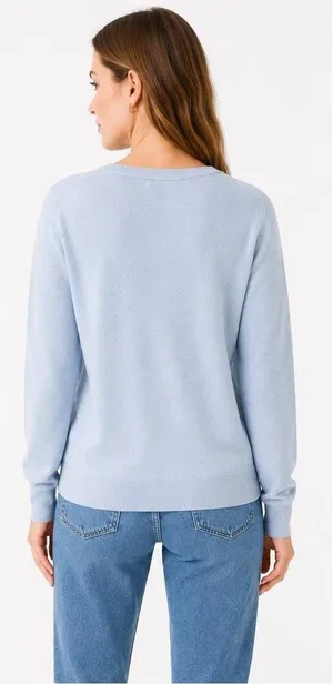 J.Crew Teddie Sweater Womens Medium Blue Lightweight Crew Neck Long Sleeve Knit thumbnail 1