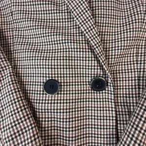 Stradivarius Brown Houndstooth Double Breasted Blazer Jacket Womens Size Medium thumbnail 2