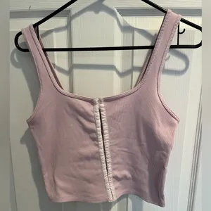 Abercrombie & Fitch Pink Ribbed Top thumbnail 1