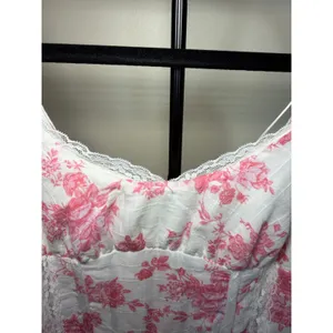 Lacy White and Pink Corset Fairy Floral Mini Dress Size Medium thumbnail 3