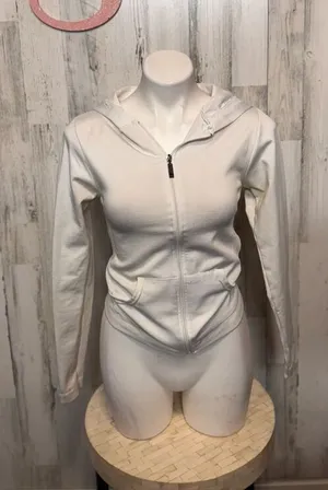 White zip up sweater size small thumbnail 1