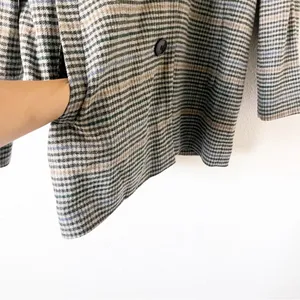 Madewell Dorset Tiarnan Glen Plaid Gray White Oversized Chic Blazer Jacket thumbnail 6