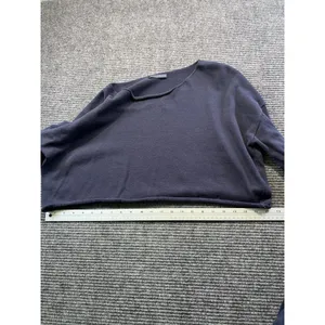 Brandy Melville Sweater Women One Size Blue Roll Neck Cropped Long Sleeve Cotton thumbnail 4