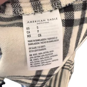 American Eagle - NWT Plaid Button Down Y2K Grunge Hooded Shirt Jacket Sz S thumbnail 8