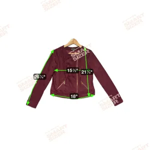Thalia‎ Sodi Faux Suede Moto Jacket Burgundy Womens M Asymmetrical Zip thumbnail 8