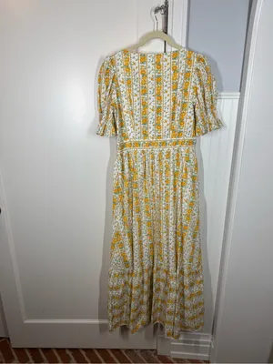 Tuckernuck Hyacinth House Yellow Floral Square-Neck Maxi Dress size medium NEW thumbnail 8