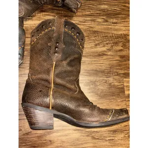 ARIAT Ladies Cowgirl Western Boot Brown distressed Leather Sz 7.5 thumbnail 8
