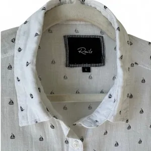 🪩 Rails Label Nautical Boat Print Button-Down Blouse Size Large thumbnail 4