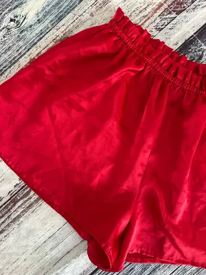 Vintage Victoria’s Secret Gold Label Red Satin Women's Pajama Shorts thumbnail 3