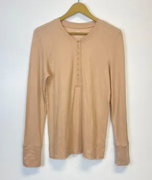 Aerie Waffle Knit Thermal Button Top thumbnail 3