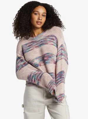 Billabong Fade Out Long Sleeve Space Dyed Stripe Sweater Size M thumbnail 1