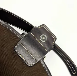 RARE Vintage Coach Mini Soho Signature Red Jacquard Brown Leather Flap Buckle Shoulder Bag thumbnail 10