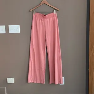 Zara Flowing Wide Leg Trousers in‎ Pink Size Medium thumbnail 7