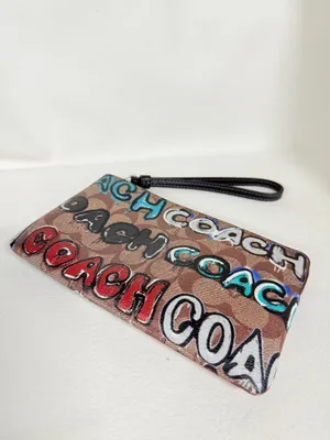 Coach X Mint + Serf Large Corner Zip Wristlet In Signature Canvas cm673 thumbnail 3