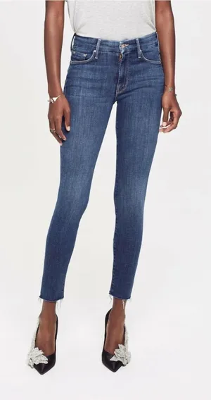 Mother The Looker Ankle Fray Jeans in Girl Crush thumbnail 1