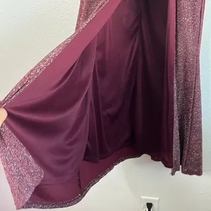 NWOT Crystal Doll Red Sparkle High Slit Maxi Skirt sz M thumbnail 2