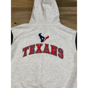 NFL Hoodie Size M Womens Gray Navy Trim Texans Embroidered Logo Cotton thumbnail 7