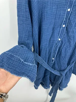 Aerie Blue Gauzy High Waisted Romper Size XL Boho thumbnail 9