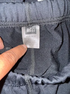 REI Black womens M Joggers Reflective elastic waist zip pocket running warm thumbnail 6