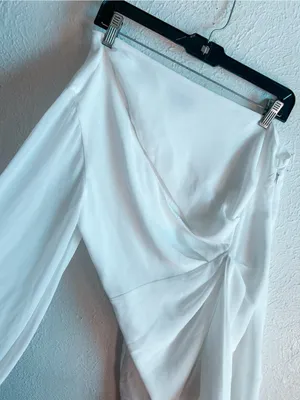 Michael Costello x REVOLVE Sunny Mini Dress in White One Shoulder large thumbnail 4
