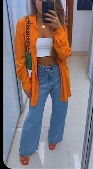 White Fox Orange Button Down Shirt thumbnail 7