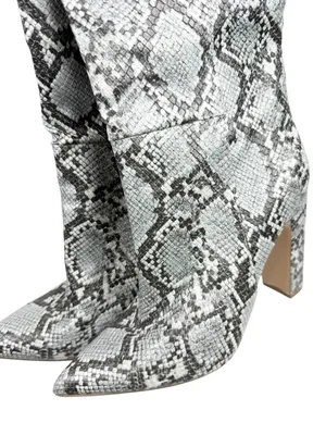 Steve Madden Rouge Gray Snakeskin Faux Leather Point Toe Knee‎ High Boots Size 9 thumbnail 5