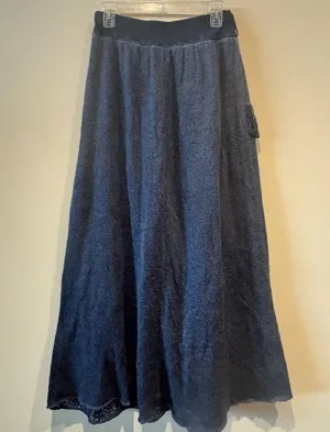 Gorgeous wool blend tiered maxi skirt with floral lace accents size medium thumbnail 5