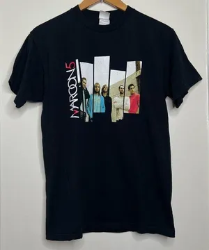 Fruit of the Loom Vintage 2004 Y2K Maroon 5 Concert T Shirt Double Sided Unisex Medium FLAWS thumbnail 1