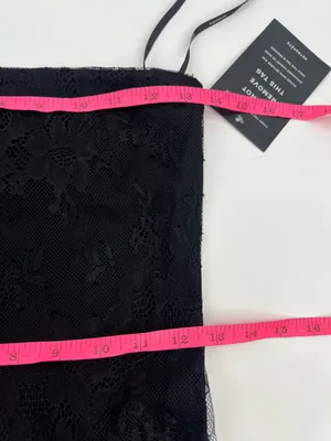 RETROFETE Jeanette Strapless Lace Sheer Black Maxi‎ Dress Size XS thumbnail 8