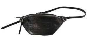 The Drop Black Faux Croc Belt‎ Bag Fanny Pack Waist Pouch Minimalist NEW thumbnail 1