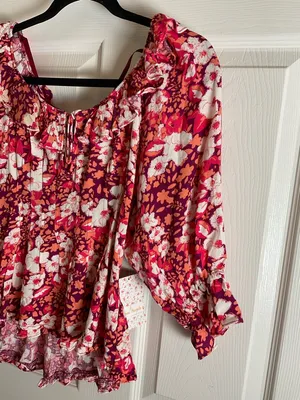 Free People Sweet Memories Blouse in Fruit Punch Combo - Size S thumbnail 3