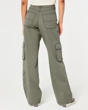 Hollister ULTRA HIGH-RISE BAGGY 3-POCKET CARGO PANTS thumbnail 3
