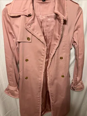 Women's Dusty Pink Double-Breasted Trench Coat This Coat was dry Clean . thumbnail 2