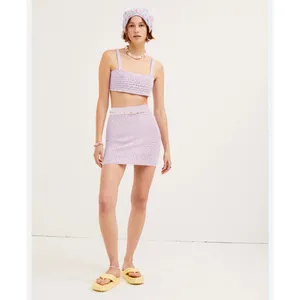 For Love & Lemons Charlotte Purple Knit Mini Skirt‎ S $90.00 thumbnail 2