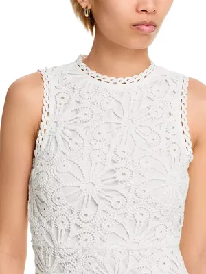 Aqua Crochet Mini Dress Women's XXS White Bridal Bachelorette Cocktail Party NWT thumbnail 4