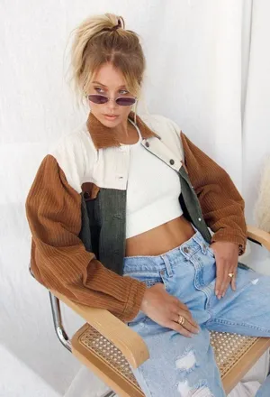 Not Your Boyfriend's Color Block Corduroy Jacket thumbnail 1