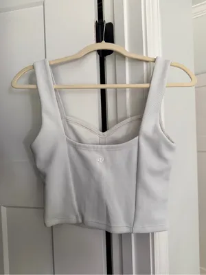 Lululemon‎ Ribbed Softstreme Sweetheart Tank Top Light Vapor thumbnail 4