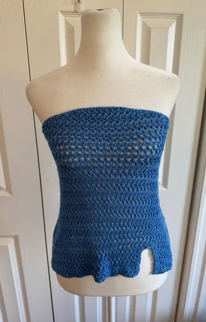 Peppermayo Crochet Tube Top S/M Blue NWT thumbnail 1
