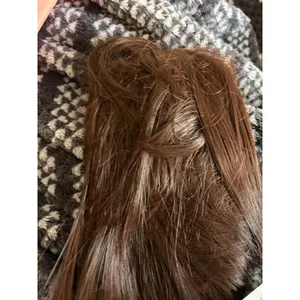 Messy hair bun auburn color faux hair extension thumbnail 3