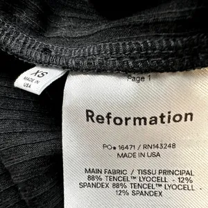 Reformation Kassia Pants Tie Waist High Rise Trousers Slim Straight Black XS NWT thumbnail 4