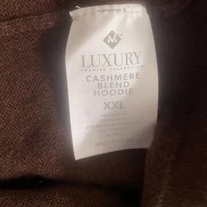 Cashmere Blend Hoodie XXL Brown Soft Comfy‎ Warm Cozy Oversized Luxurry Premier thumbnail 4