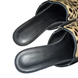 Jenni Kayne Mule‎ Slides Womens 37 Leopard Calf Hair Pointed Toe Flats Excellent thumbnail 3